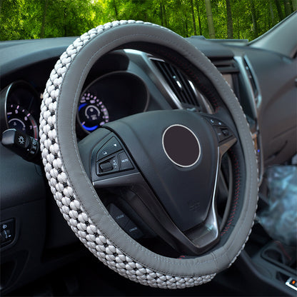 Universal Ice Silk Car Steering Wheel Cover - Slip-Resistant, Breathable, Sweat-Absorbent