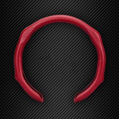 5D Carbon Fiber Pattern Steering Wheel Cover: Sporty Style, Universal Fit, All-Season Use
