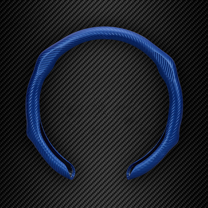 5D Carbon Fiber Pattern Steering Wheel Cover: Sporty Style, Universal Fit, All-Season Use