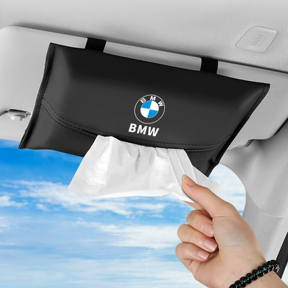 Luxury Car Sun Visor Tissue Holder – Premium Leather & Customizable Logo