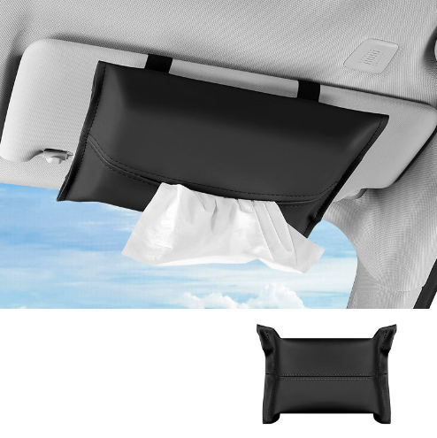 Luxury Car Sun Visor Tissue Holder – Premium Leather & Customizable Logo