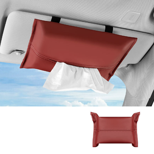 Luxury Car Sun Visor Tissue Holder – Premium Leather & Customizable Logo