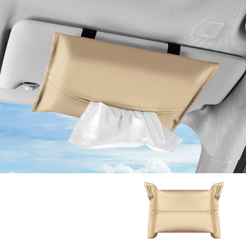 Luxury Car Sun Visor Tissue Holder – Premium Leather & Customizable Logo