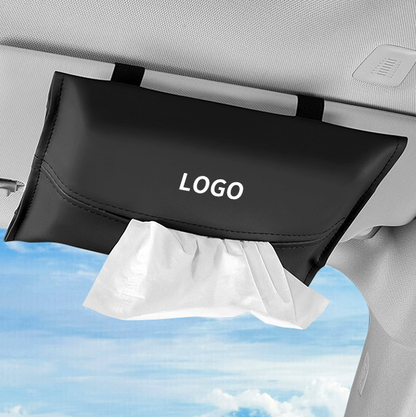 Luxury Car Sun Visor Tissue Holder – Premium Leather & Customizable Logo