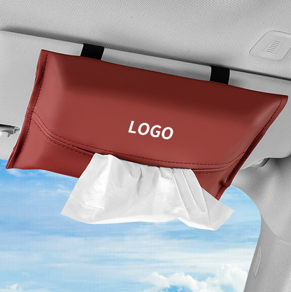 Luxury Car Sun Visor Tissue Holder – Premium Leather & Customizable Logo