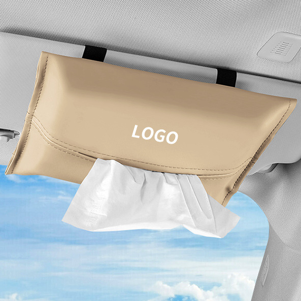 Luxury Car Sun Visor Tissue Holder – Premium Leather & Customizable Logo