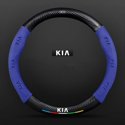 TrackVibe | Blue Carbon Suede Steering Wheel Cover – Anti-Slip & Wear-Resistant