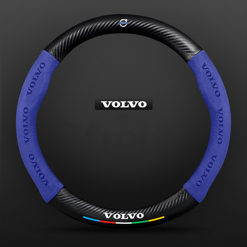TrackVibe | Blue Carbon Suede Steering Wheel Cover – Anti-Slip & Wear-Resistant