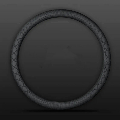 DriveCore Elite Grip Steering Wheel Cover – Sweat-Resistant Leather & Performance Boost
