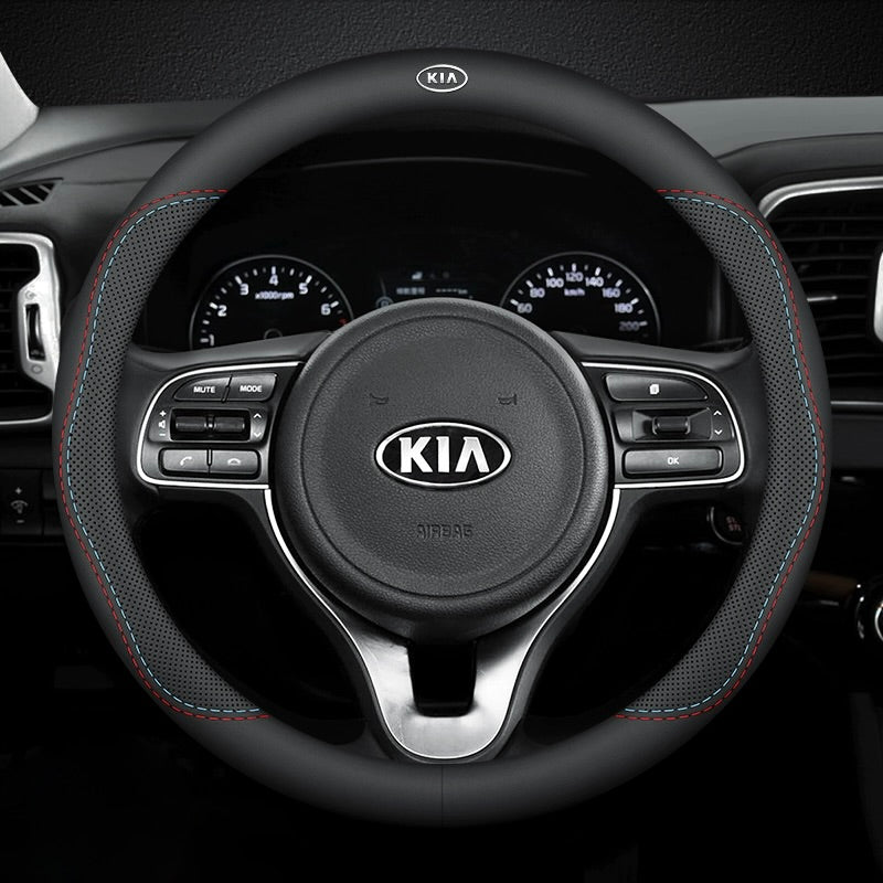 Premium Nappa Leather Steering Wheel Cover - Luxurious Comfort, Breathable Design, and All-Season Durability