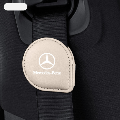 LuxeHold Seatbelt Adjuster – Premium Cow Leather & Logo Customization
