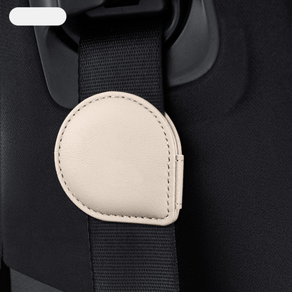 LuxeHold Seatbelt Adjuster – Premium Cow Leather & Logo Customization