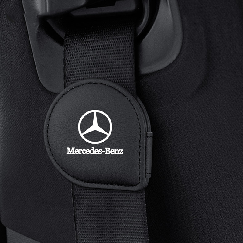 LuxeHold Seatbelt Adjuster – Premium Cow Leather & Logo Customization