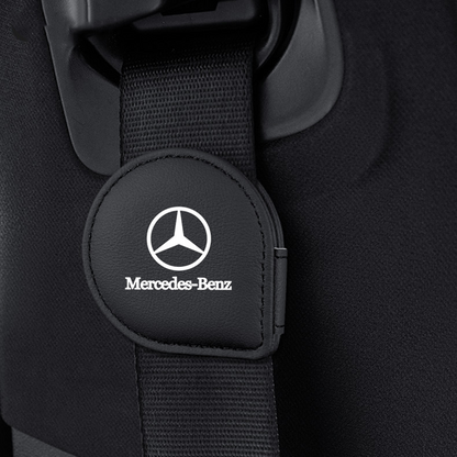 LuxeHold Seatbelt Adjuster – Premium Cow Leather & Logo Customization