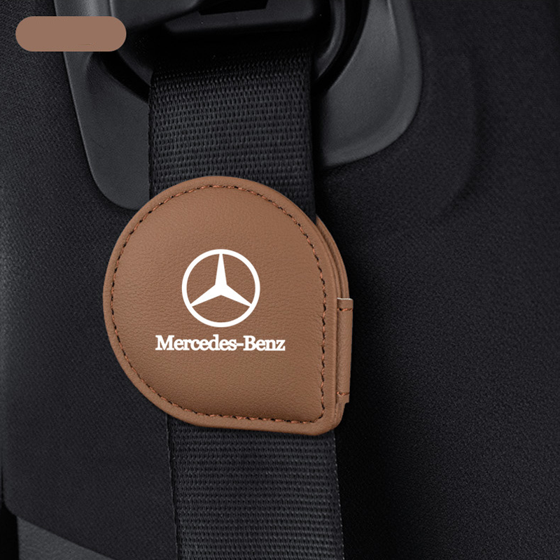 LuxeHold Seatbelt Adjuster – Premium Cow Leather & Logo Customization