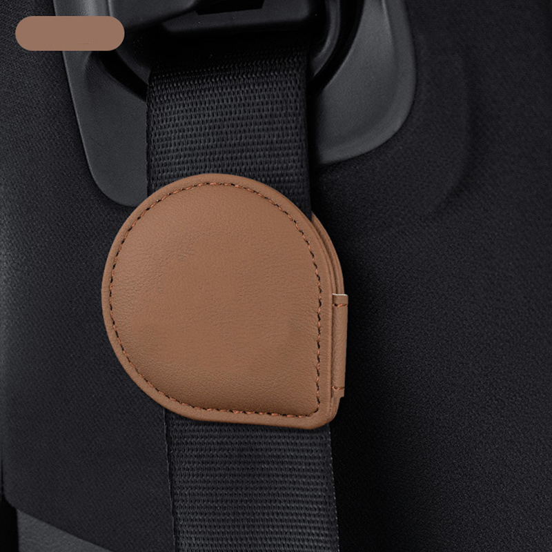 LuxeHold Seatbelt Adjuster – Premium Cow Leather & Logo Customization