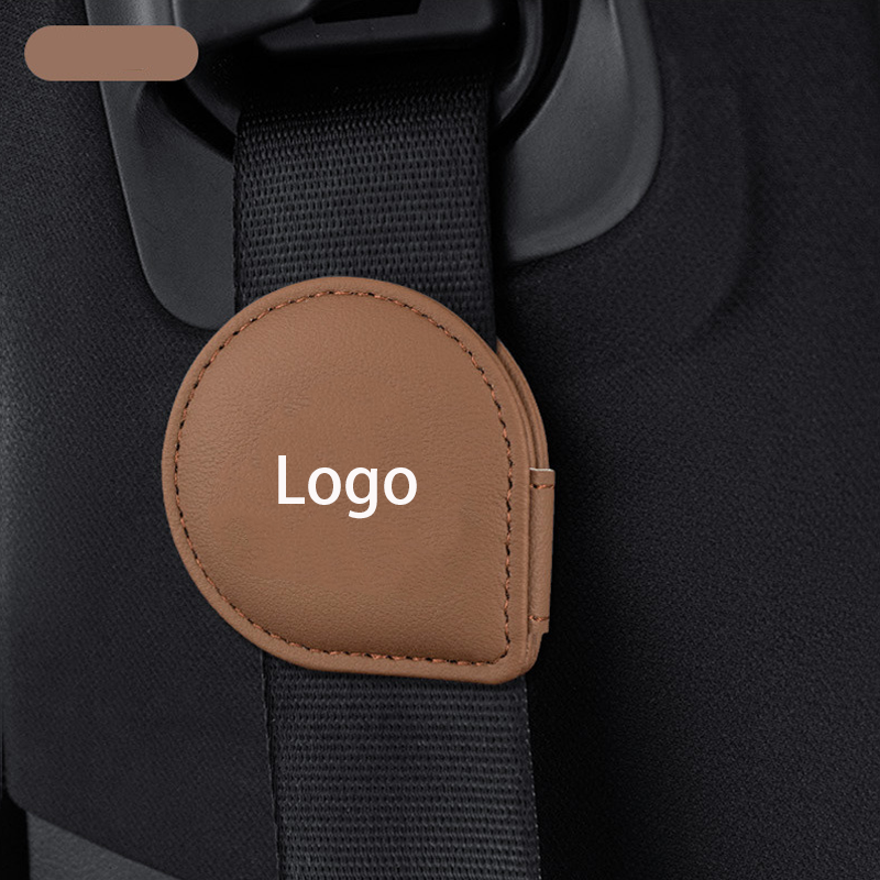 LuxeHold Seatbelt Adjuster – Premium Cow Leather & Logo Customization