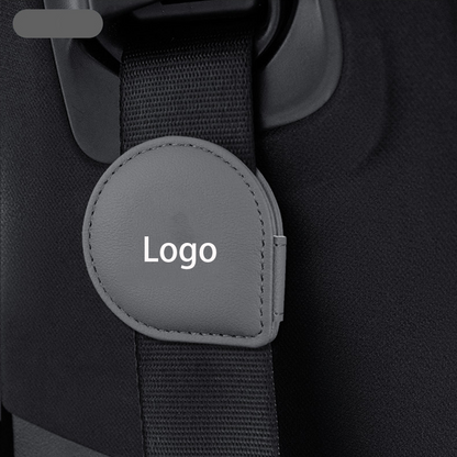 LuxeHold Seatbelt Adjuster – Premium Cow Leather & Logo Customization