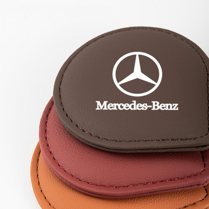 LuxeHold Seatbelt Adjuster – Premium Cow Leather & Logo Customization