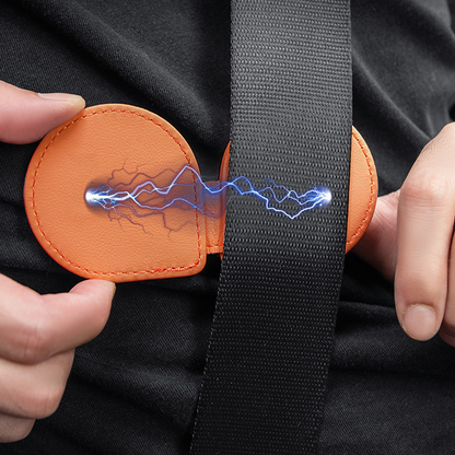 LuxeHold Seatbelt Adjuster – Premium Cow Leather & Logo Customization