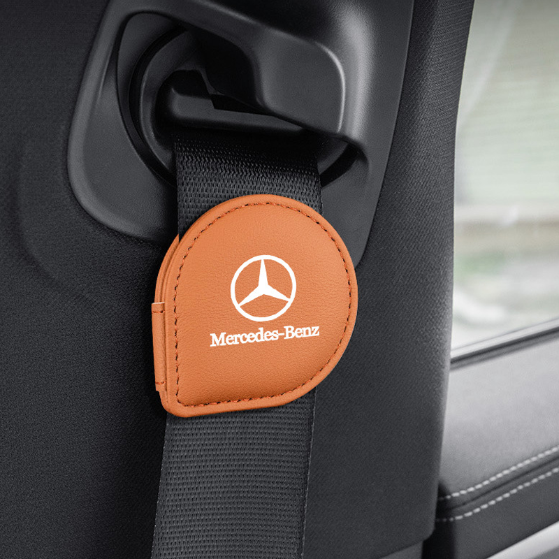 LuxeHold Seatbelt Adjuster – Premium Cow Leather & Logo Customization