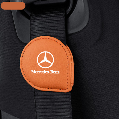 LuxeHold Seatbelt Adjuster – Premium Cow Leather & Logo Customization
