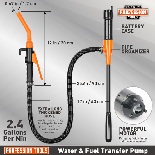 FlowMate Electric Transfer Pump – 2 Gallon/Min Output & Lightweight Portable Build