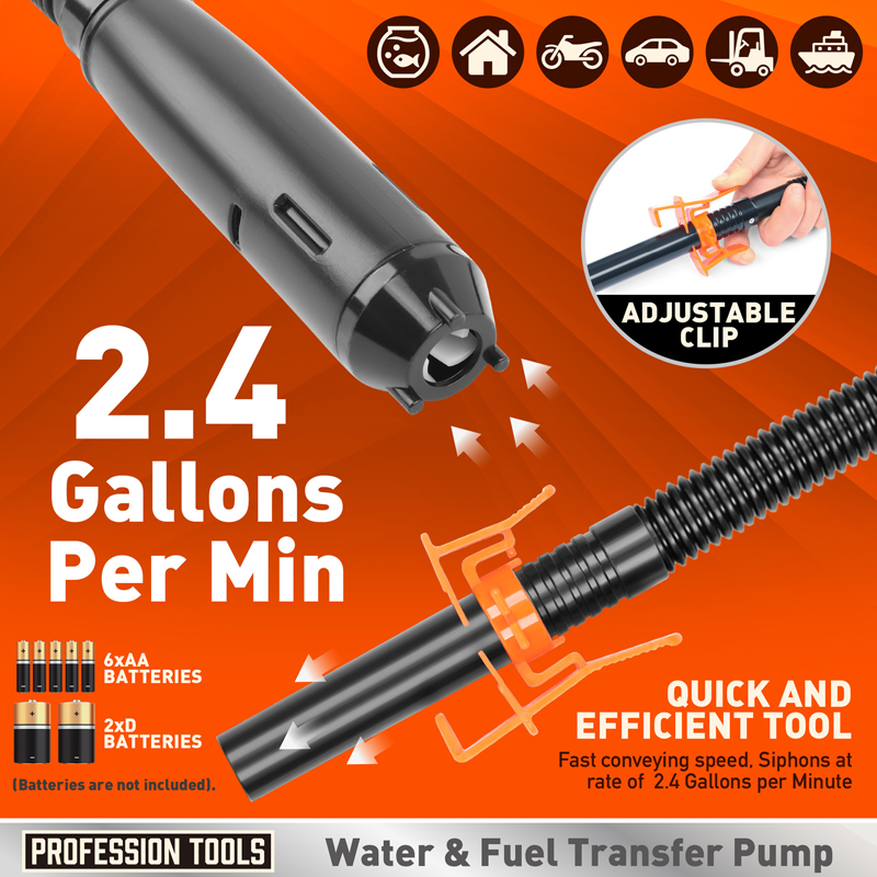 FlowMate Electric Transfer Pump – 2 Gallon/Min Output & Lightweight Portable Build