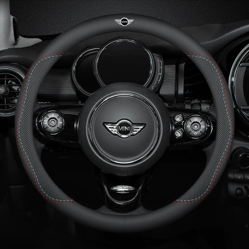 Premium Nappa Leather Steering Wheel Cover - Luxurious Comfort, Breathable Design, and All-Season Durability